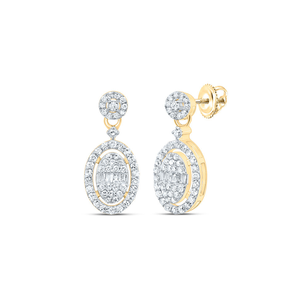 3/8Ctw-Nat Dia P1 Gift Oval Dangling Earring