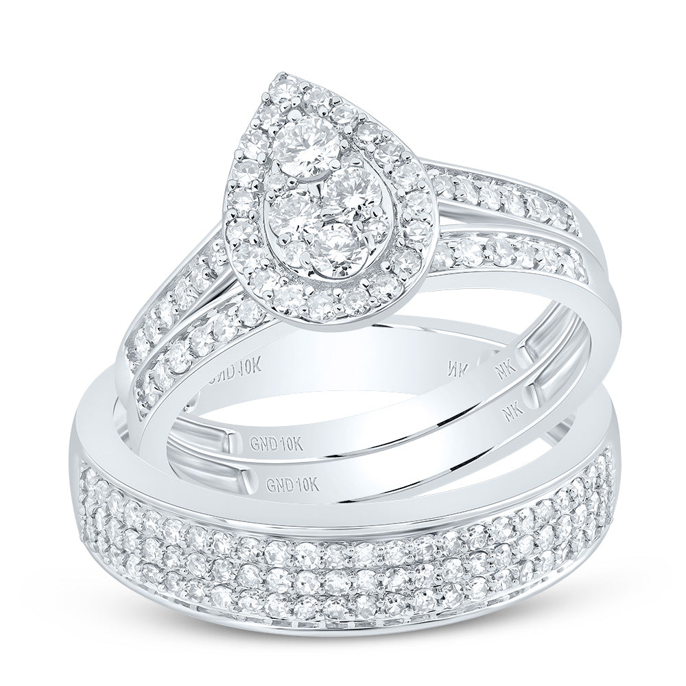 1 Ctw-Nat Dia Nk Pear Trio Set (5.97 grams)