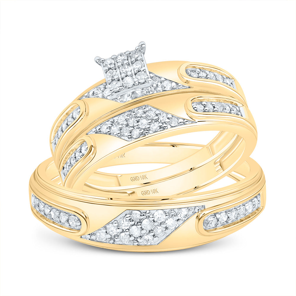 3/8Ctw-Nat Dia P3 Square Trio Set (5.55 grams)