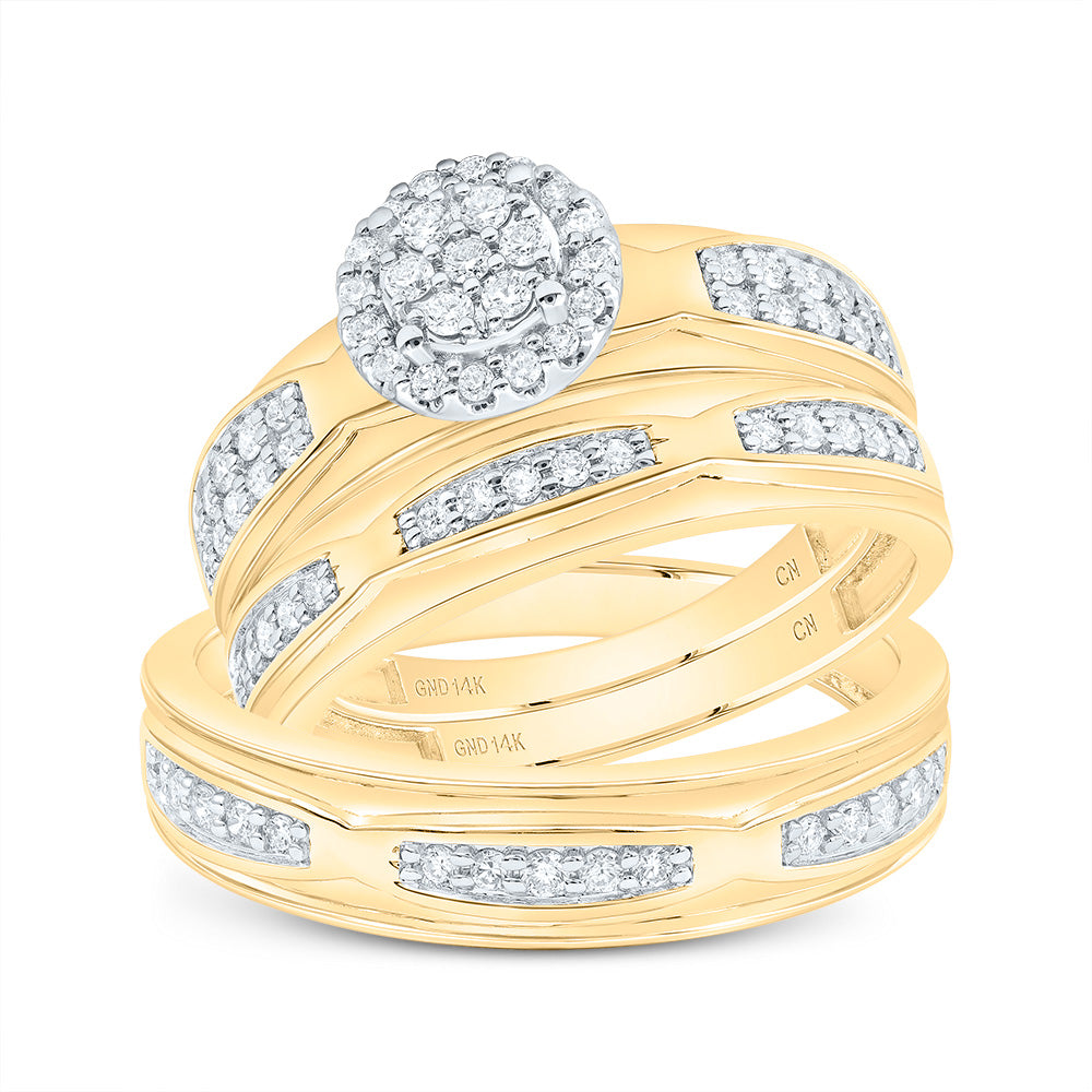 1/2Ctw-Nat Dia Cn Round Trio Set (6.87 grams)