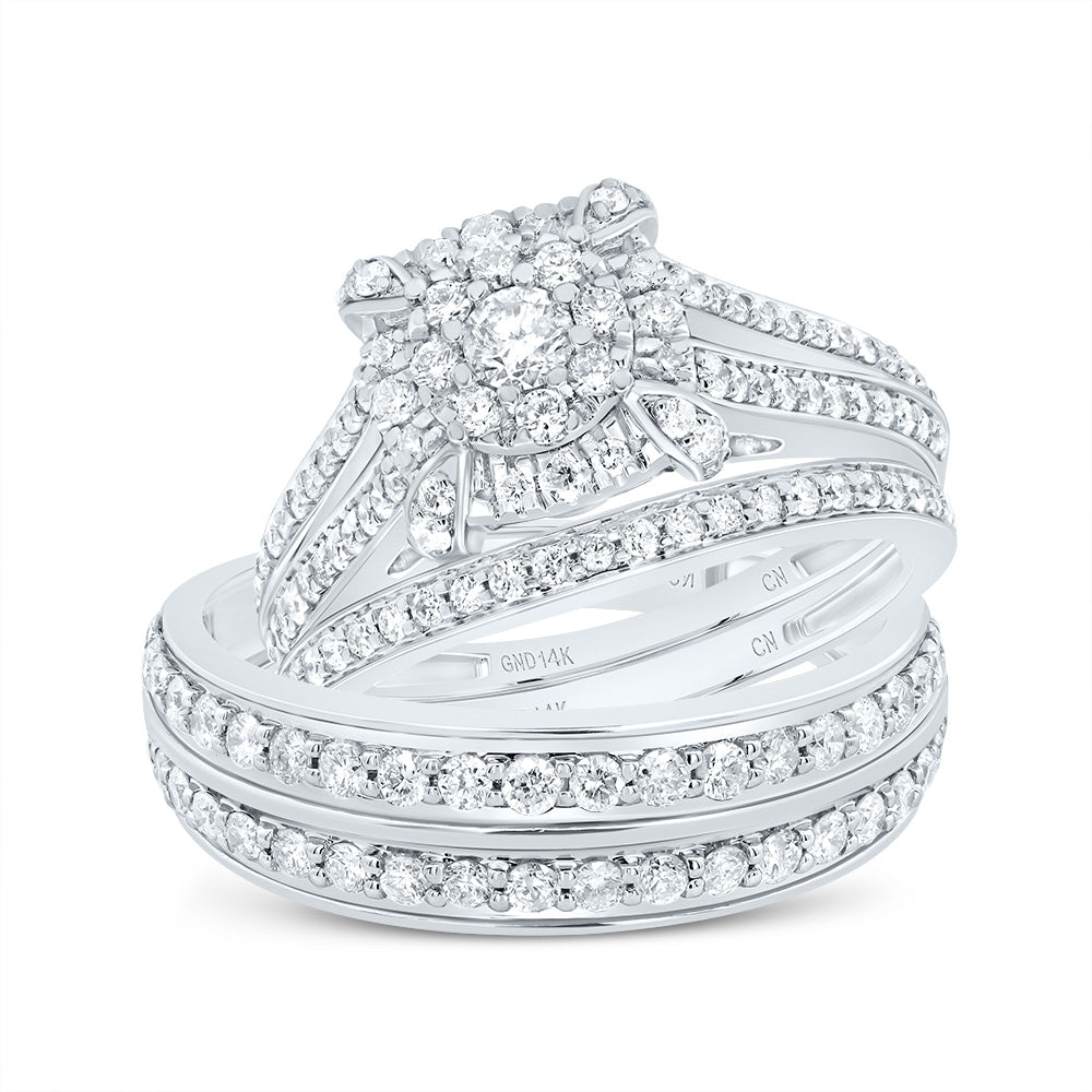 1 5/8Ctw-Dia Cn  Square Trio Set (9.48 grams)