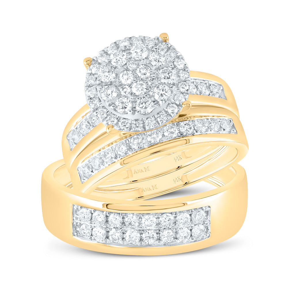 1Ctw-Dia Ana M Round Trio Set (7.53 grams)