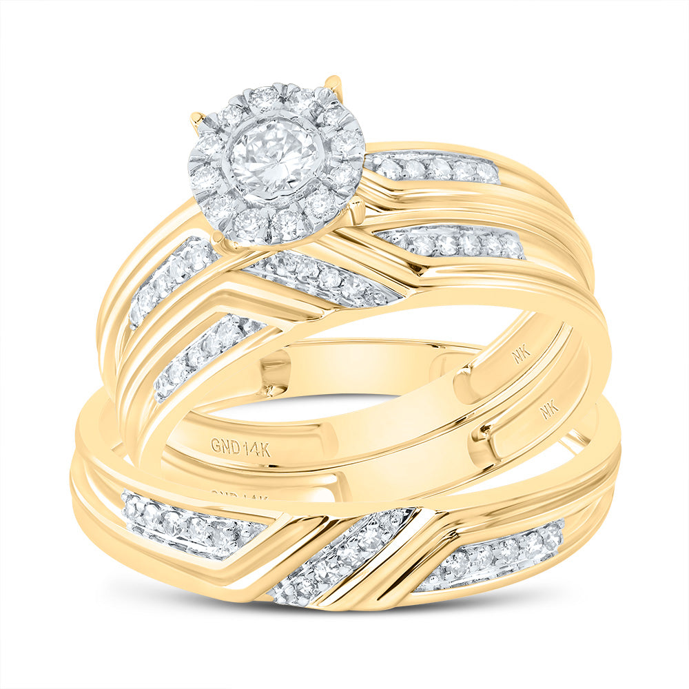 3/8Ctw-Diamond Round Trio Set (3.92 grams)