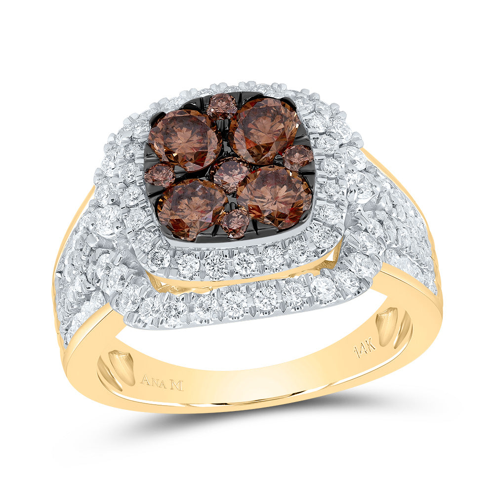 2Ctw-Dia Ana M Natural Brown  Ring (7.59 grams)