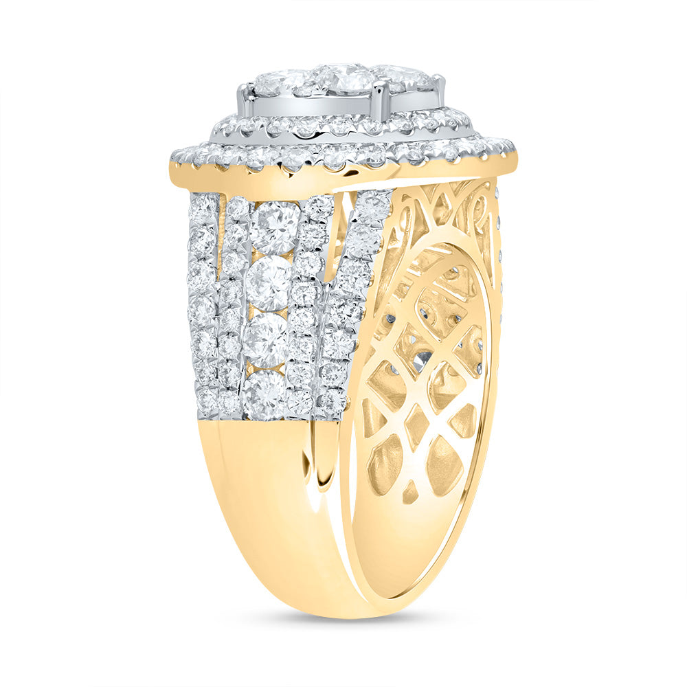 3 Ctw-Dia Ana M Round Double Halo Fashion Bridal Ring  (8.13 grams)