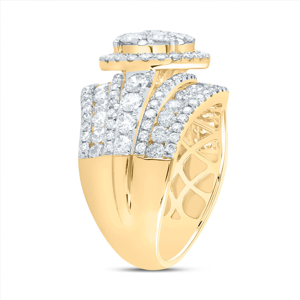 3Ctw-Dia Ana M Round Single Halo Fashion Bridal Ring  (8.28 grams)