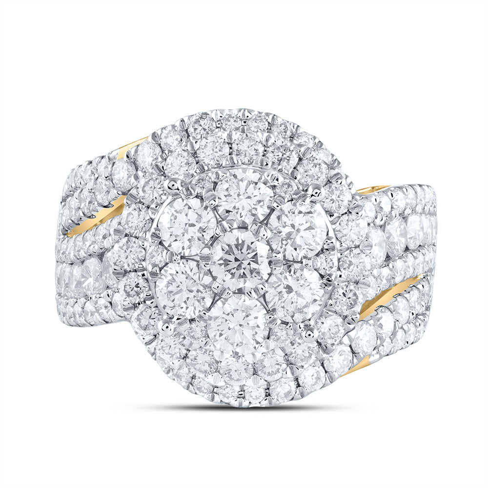 3 Ctw-Dia Ana M Round Single Halo Fashion Bridal Ring (7.82 grams)