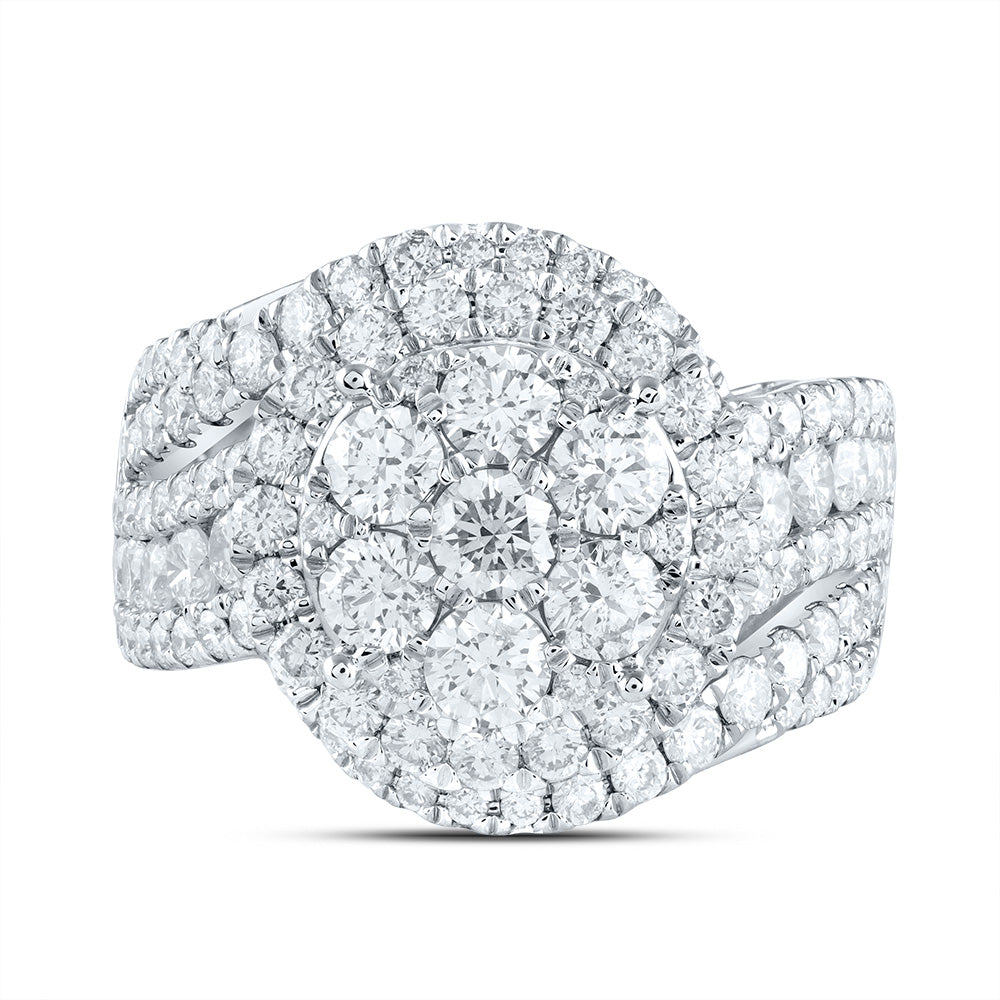 3 Ctw-Dia Ana M Round Single Halo Fashion Bridal Ring (7.99 grams)