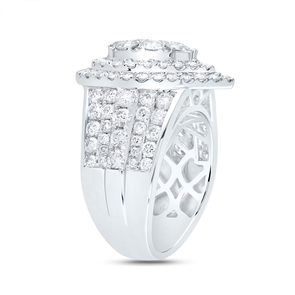 3Ctw-Dia Ana M Pear Double Halo Fashion Bridal Ring (9.39 grams)