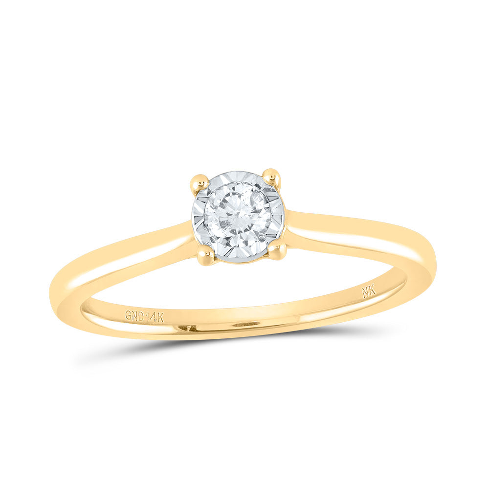 14Kt Yellow Gold Womens Round Diamond Solitaire Ring 1/6 Cttw (1.98 grams)