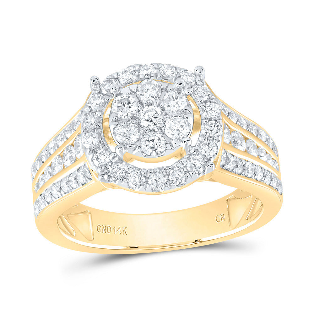 1 Ctw-Dia Cn Round Single Halo Bridal Ring  (5.76 grams)