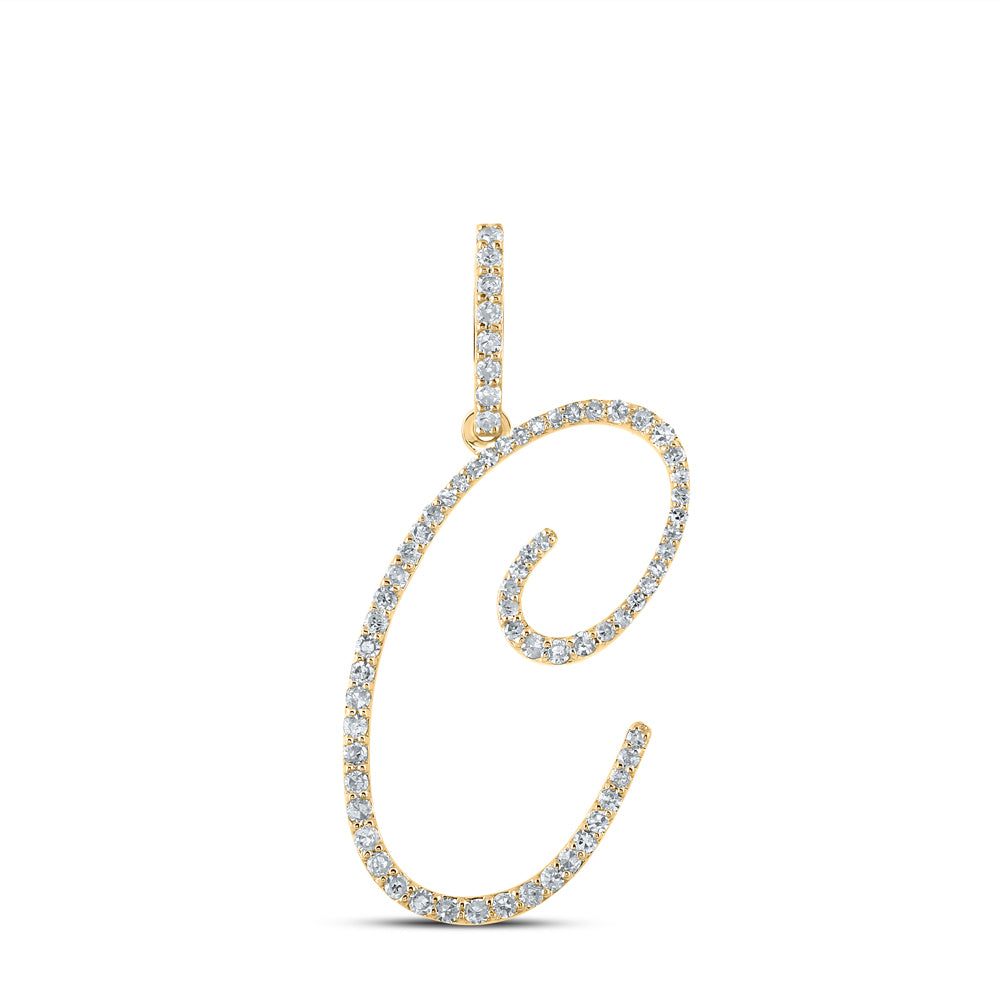 3/8Ctw-Dia P1 Initial "C" Gift Pendant (1.414 grams)