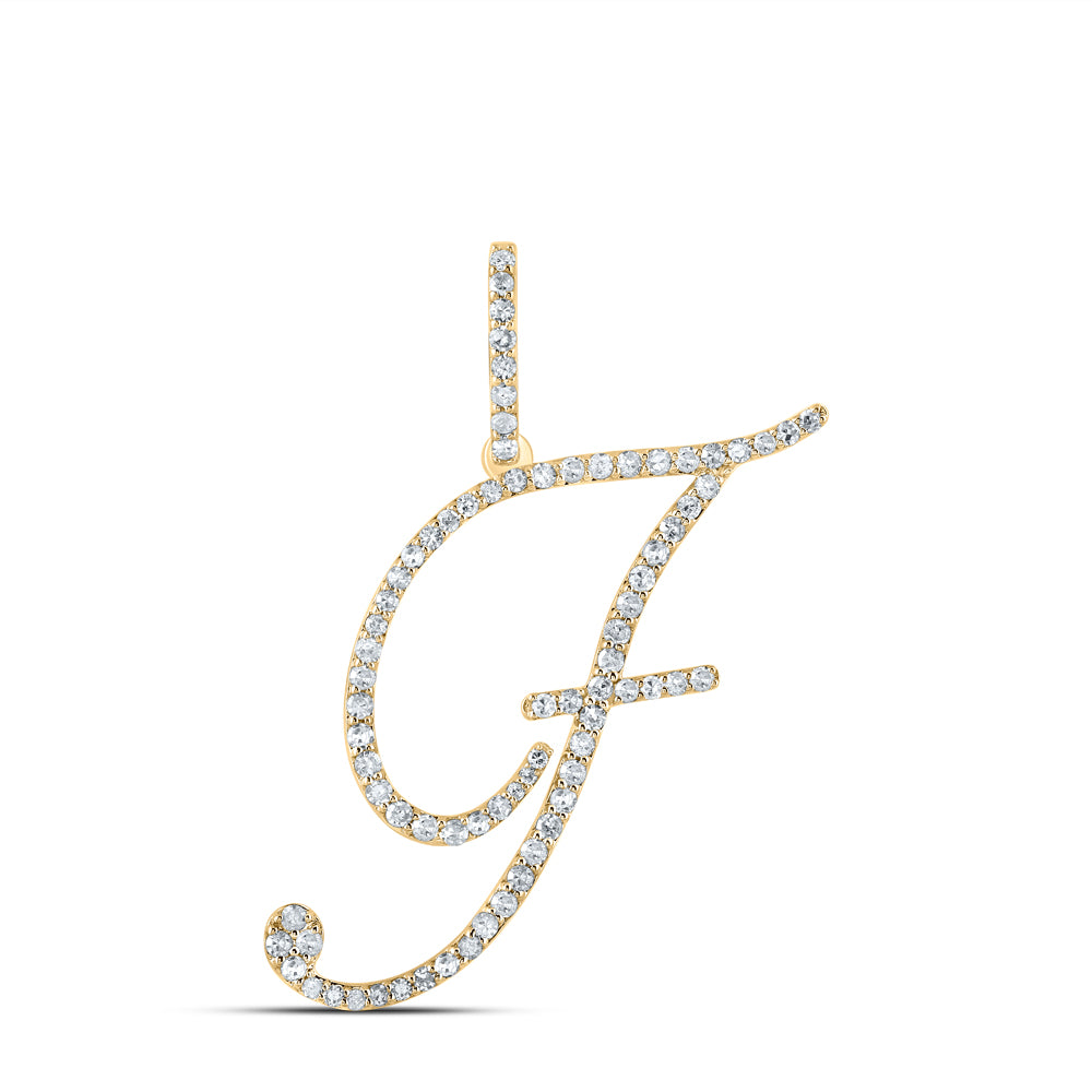 1/2Ctw-Dia P1 Initial "F" Gift Pendant (1.985 grams)