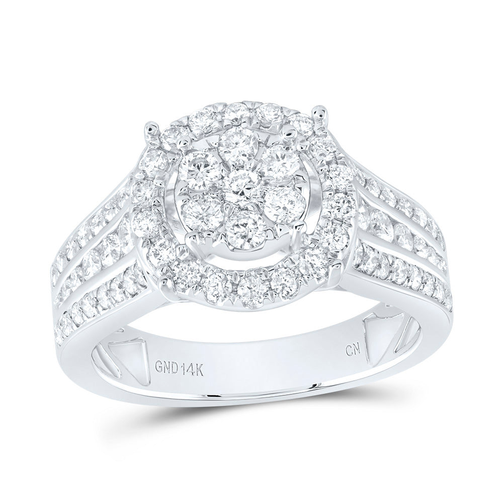1 Ctw-Dia Cn Round Single Halo Bridal Ring  (5.88 grams)