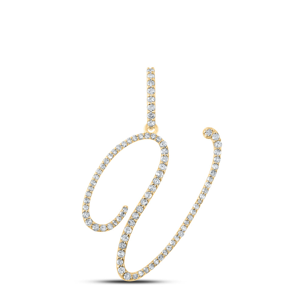 1/2Ctw-Dia P1 Initial "V" Gift Pendant (1.693 grams)