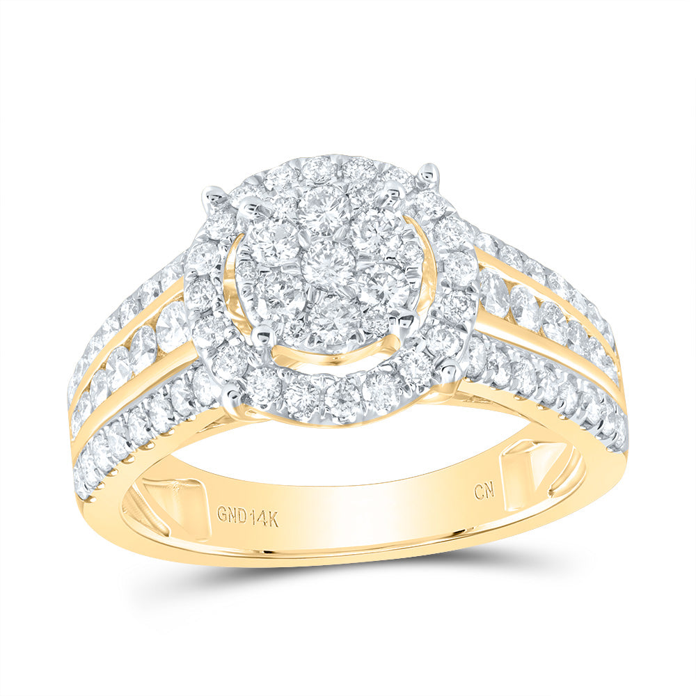 1 Ctw-Dia Cn Round Single Halo Bridal Ring  (5.49 grams)