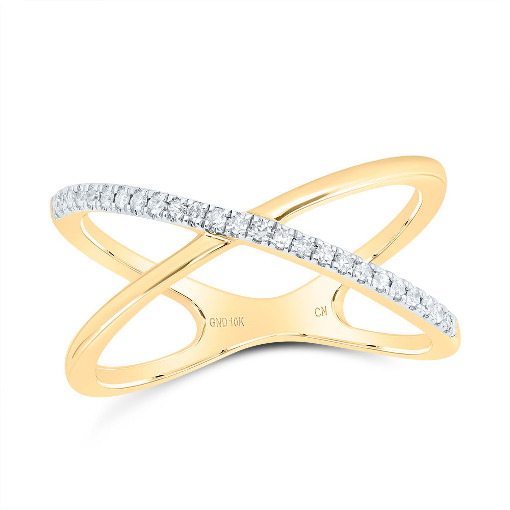 1/10Ctw-Dia Cn Criss-Cross Fashion Ring (2.49 grams)