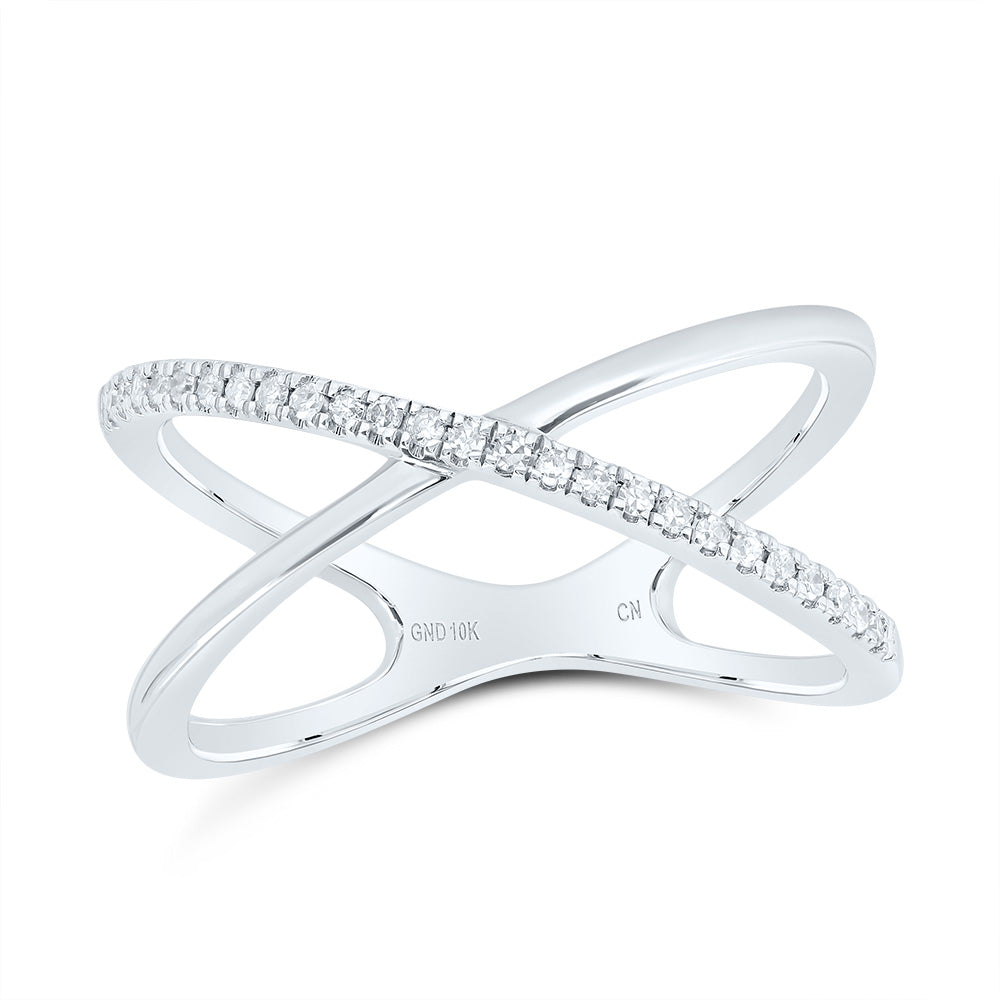 1/10Ctw-Dia Cn Criss-Cross Fashion Ring (2.53 grams)