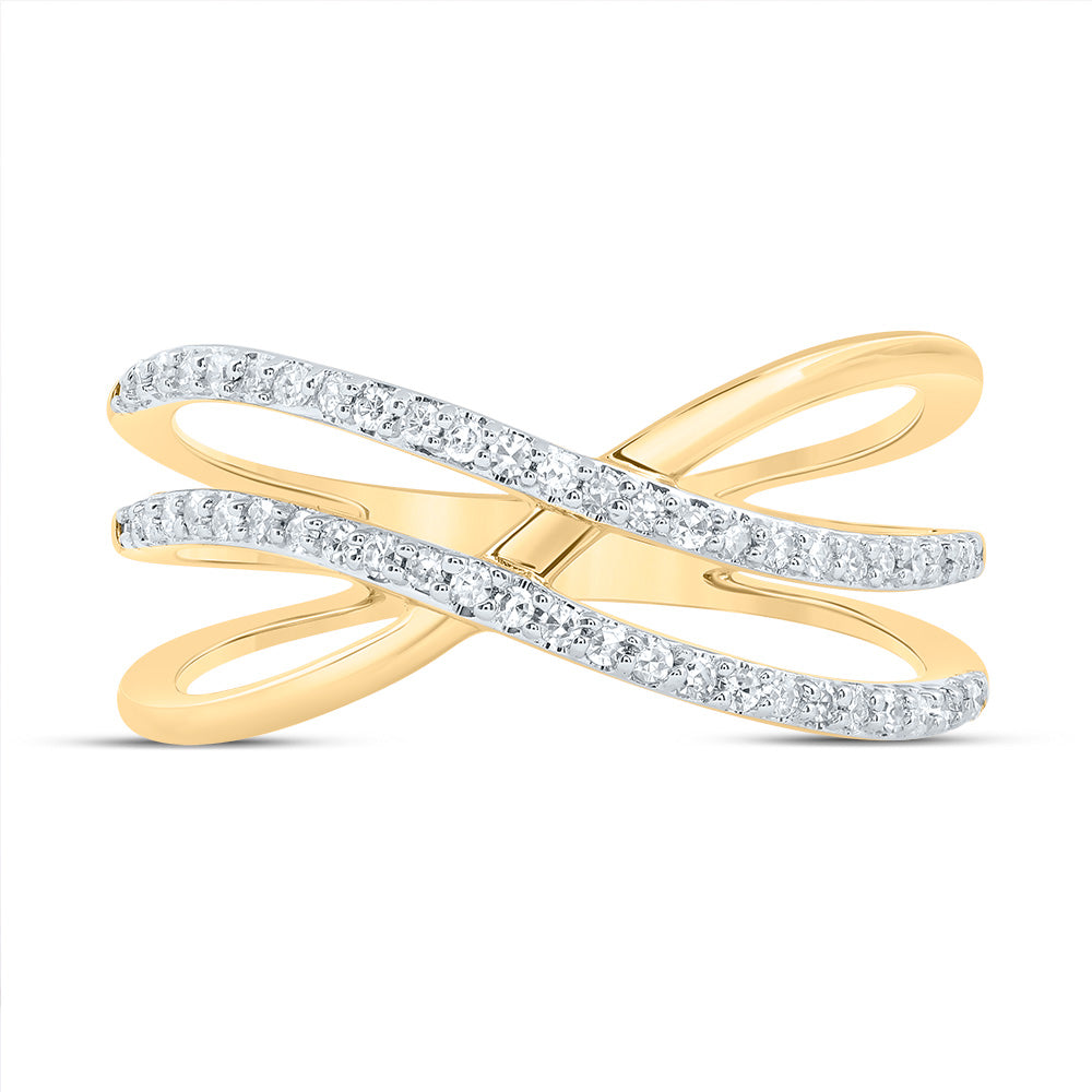 1/5Ctw-Dia Cn Criss-Cross Fashion Ring (2.65 grams)