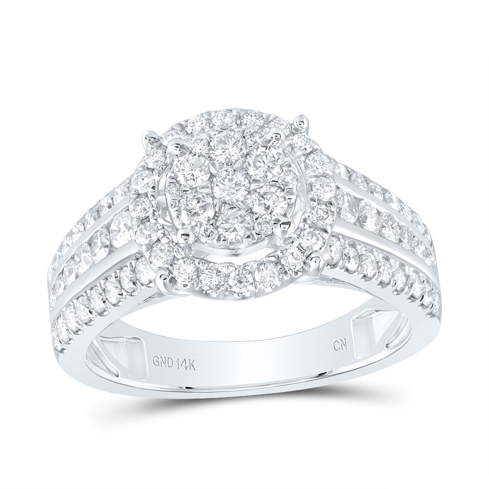 1 Ctw-Dia Cn Round Single Halo Bridal Ring  (5.5 grams)