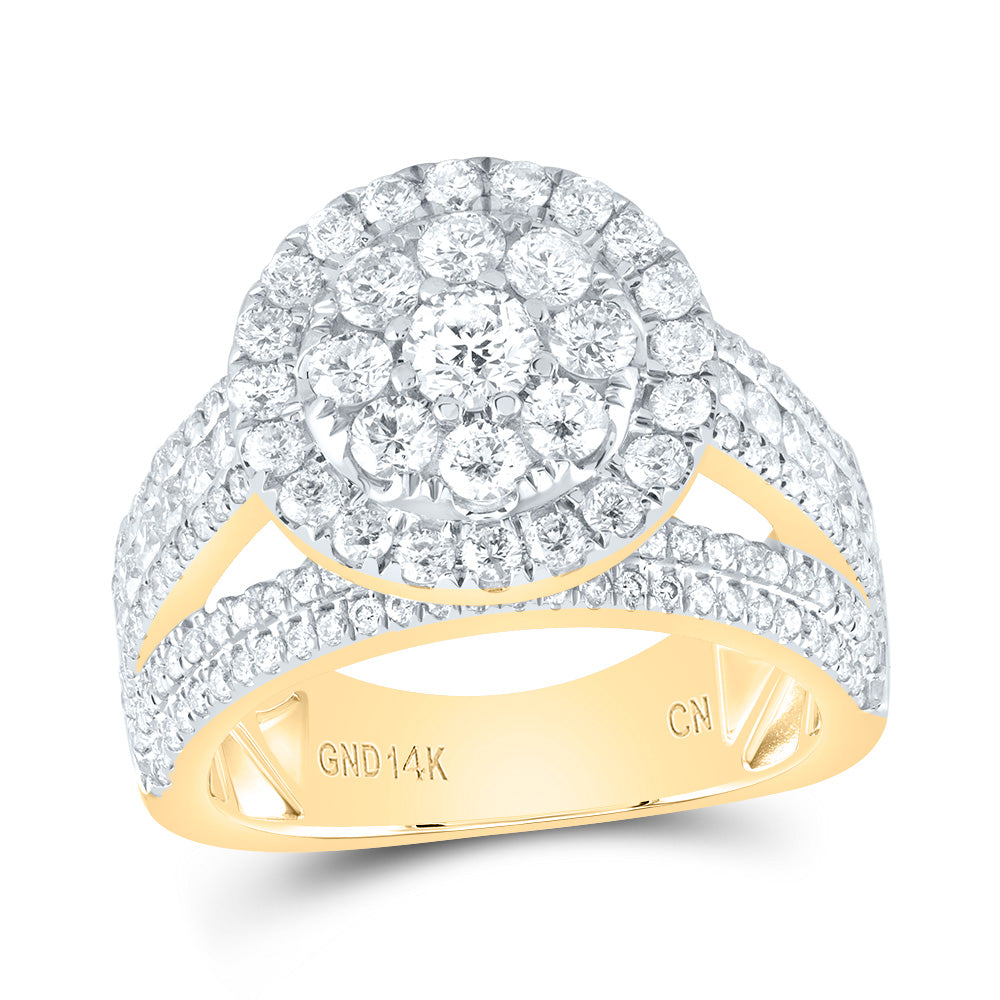 2 3/8Ctw-Diamond 1/4Ct-Crd Round Single Halo Bridal Ring (6.53 grams)