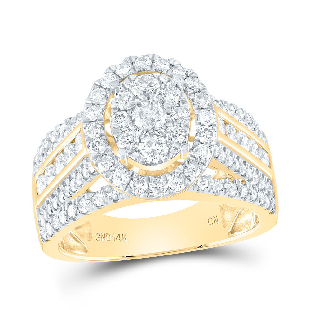 1 3/4Ctw-Dia Cn Oval Single Halo Bridal Ring  (6.75 grams)