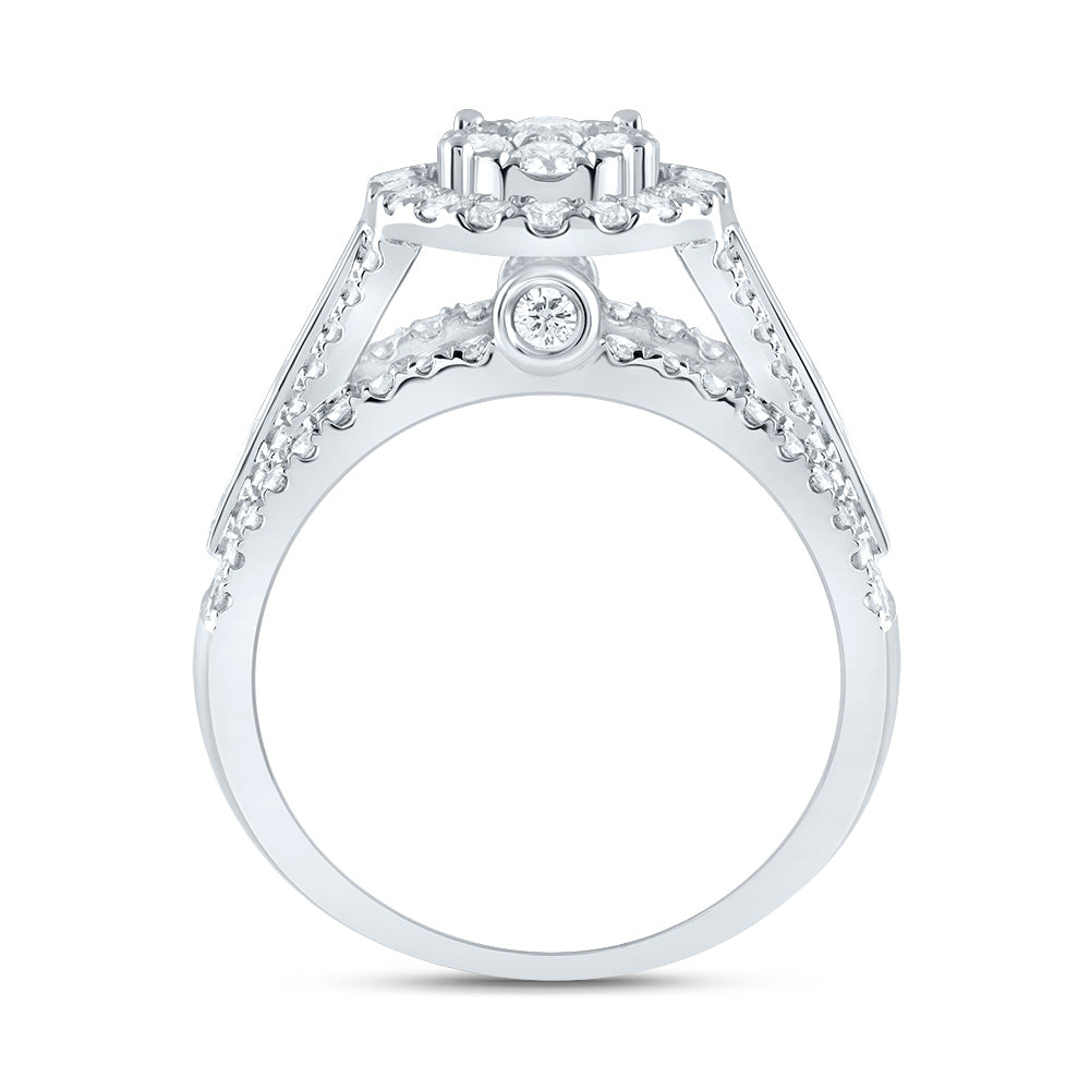 1 3/4Ctw-Dia Cn Oval Single Halo Bridal Ring  (7.11 grams)