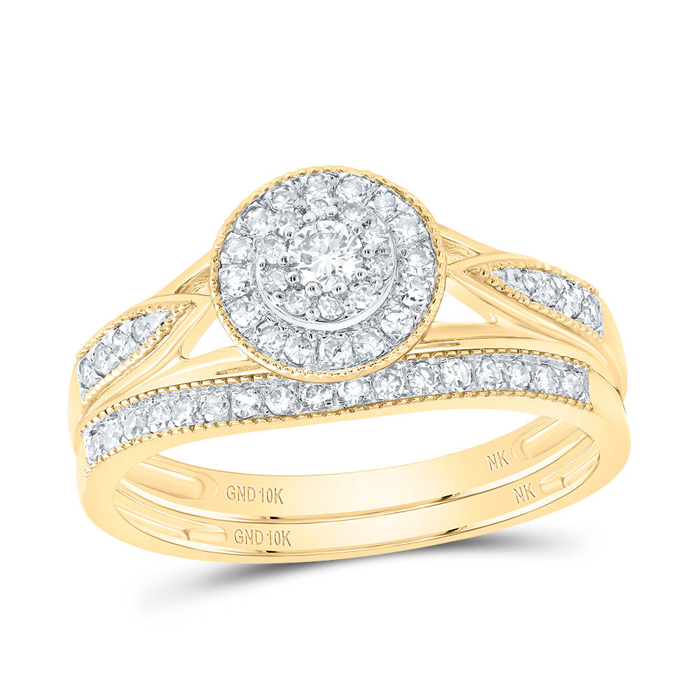 3/8Ctw-Diamond Round Double Halo Bridal Set (2.53 grams)