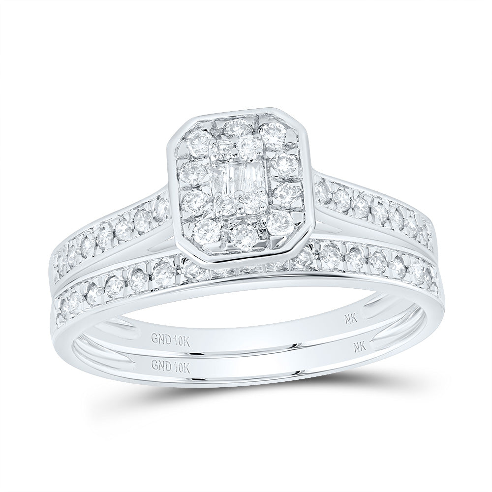 1/2Ctw-Dia Nk Fashion Octagon Bridal Set (3.41 grams)