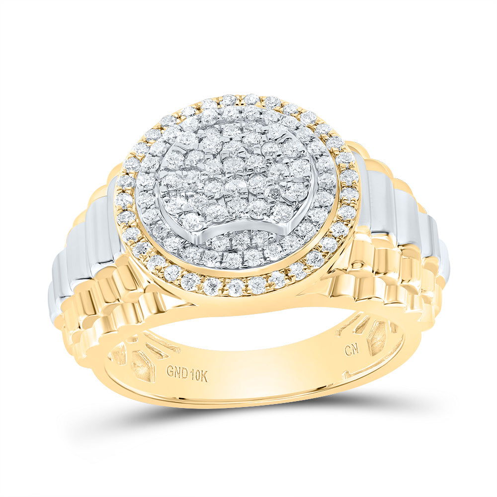 7/8Ctw-Dia Cn Round Mens Ring (8.74 grams)