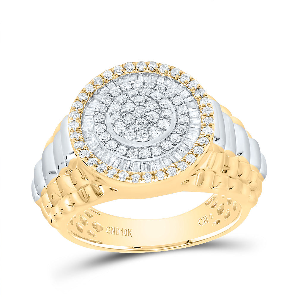7/8Ctw-Dia Cn Round Mens Ring (8.8 grams)