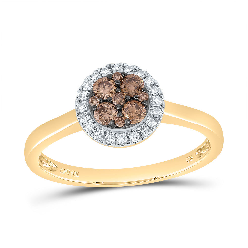 1/3Ctw-Dia Cn Cognac Natural Round Ring (2.11 grams)