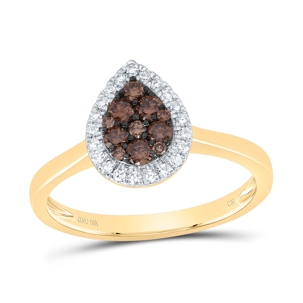 1/3Ctw-Dia Cn Cognac Natural Pear Ring (2.15 grams)