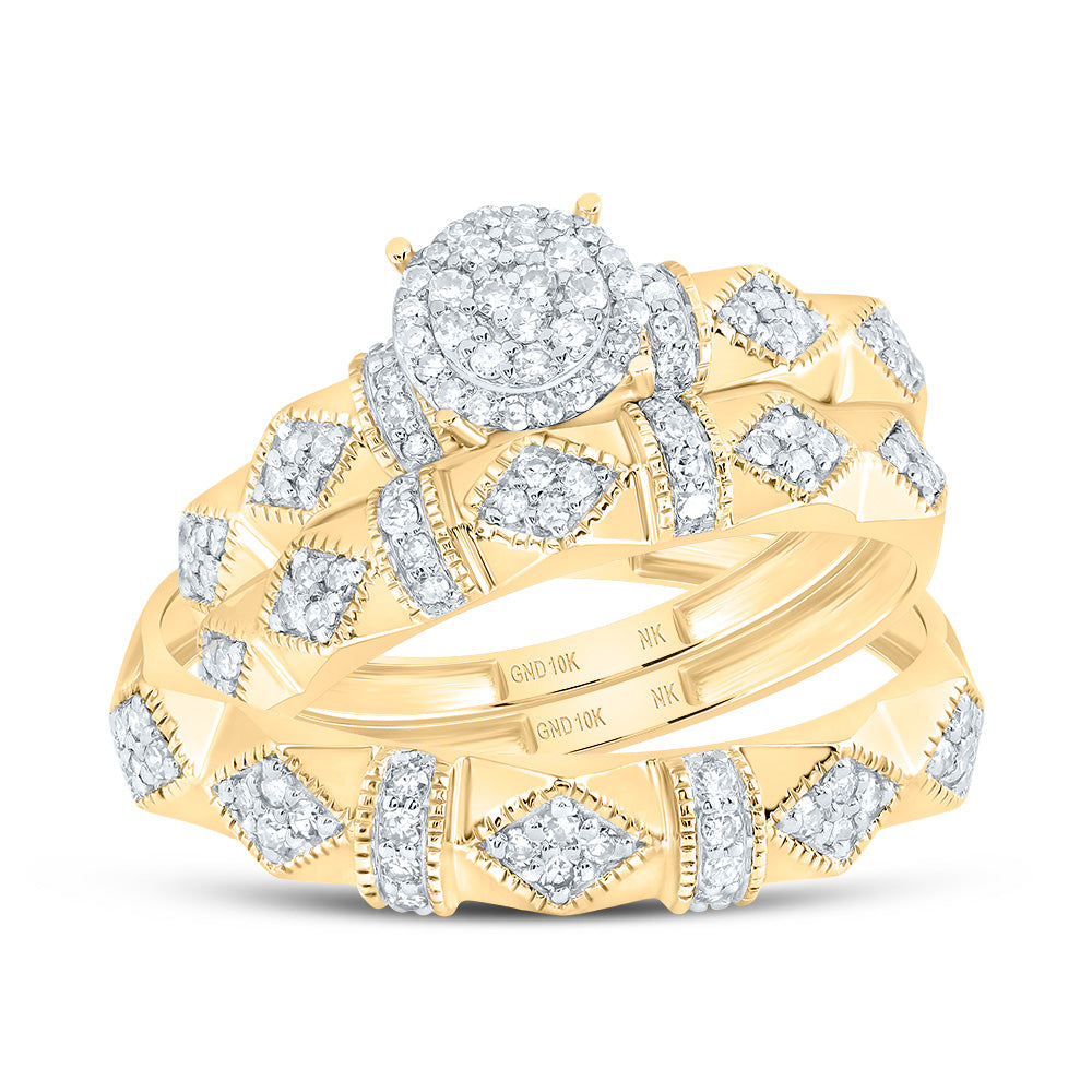 3/8Ctw-Dia Nk Round Trio Set (3.85 grams)