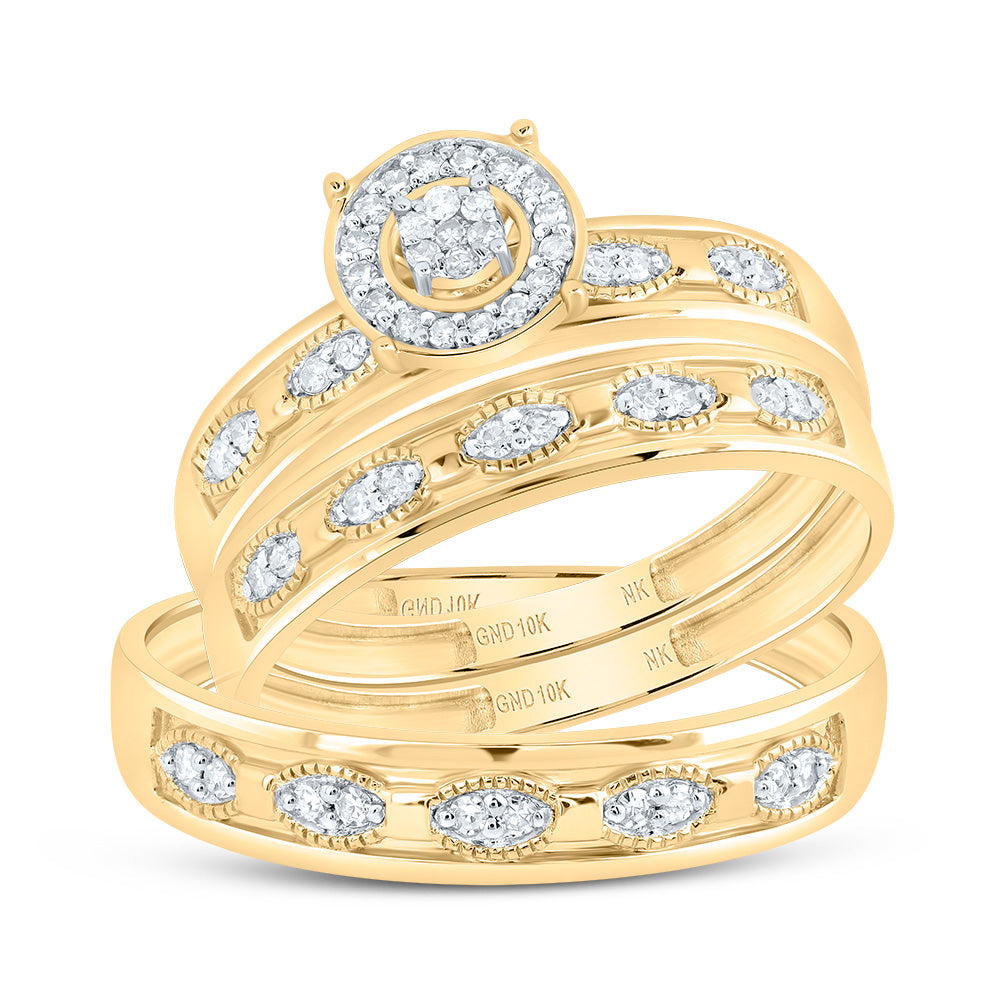 1/4Ctw-Dia Nk Round Trio Set (4.04 grams)