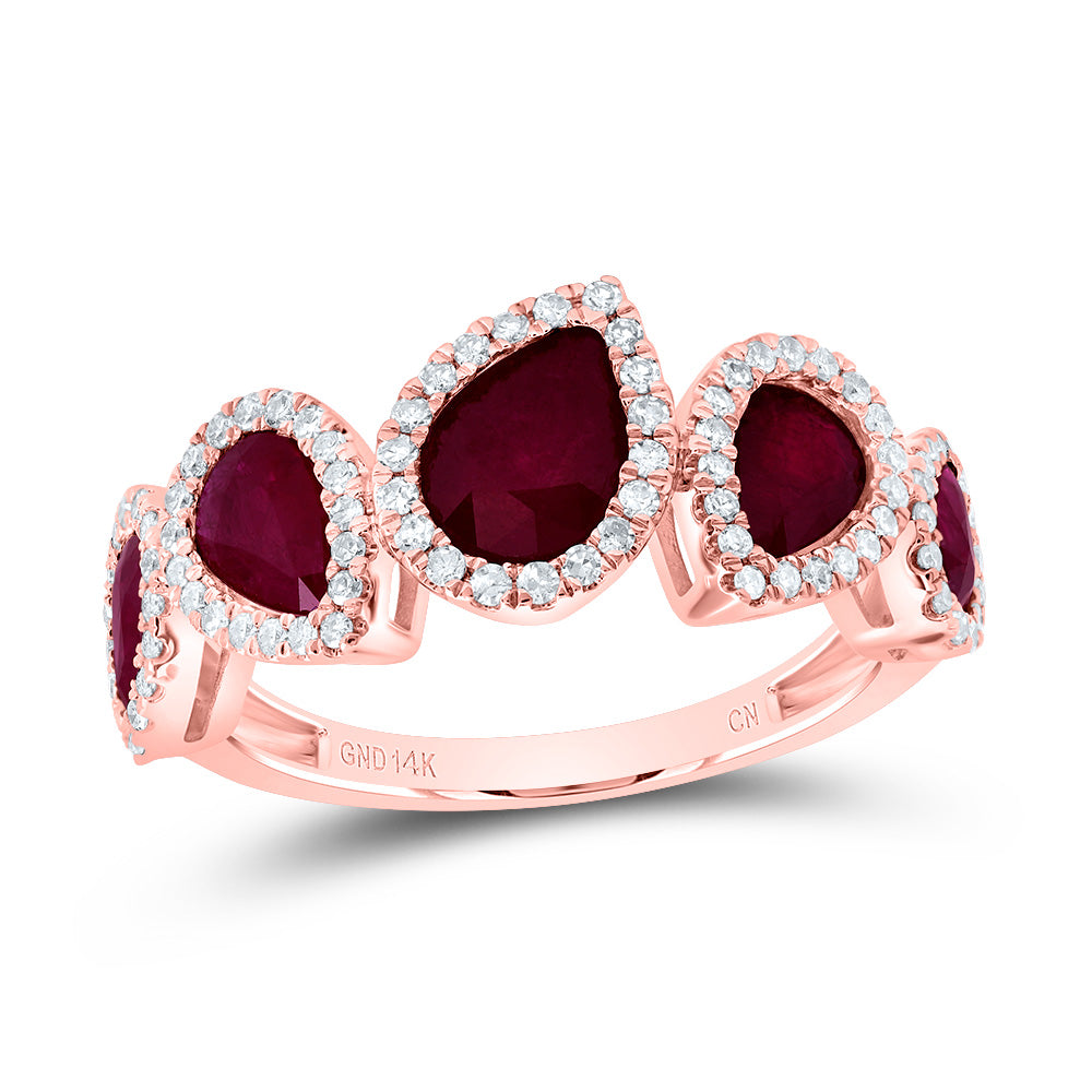 1/3Ctw-Dia Cn 2Ctw Ps-Ru Nat Gem Fashion Ring (3.87 grams)