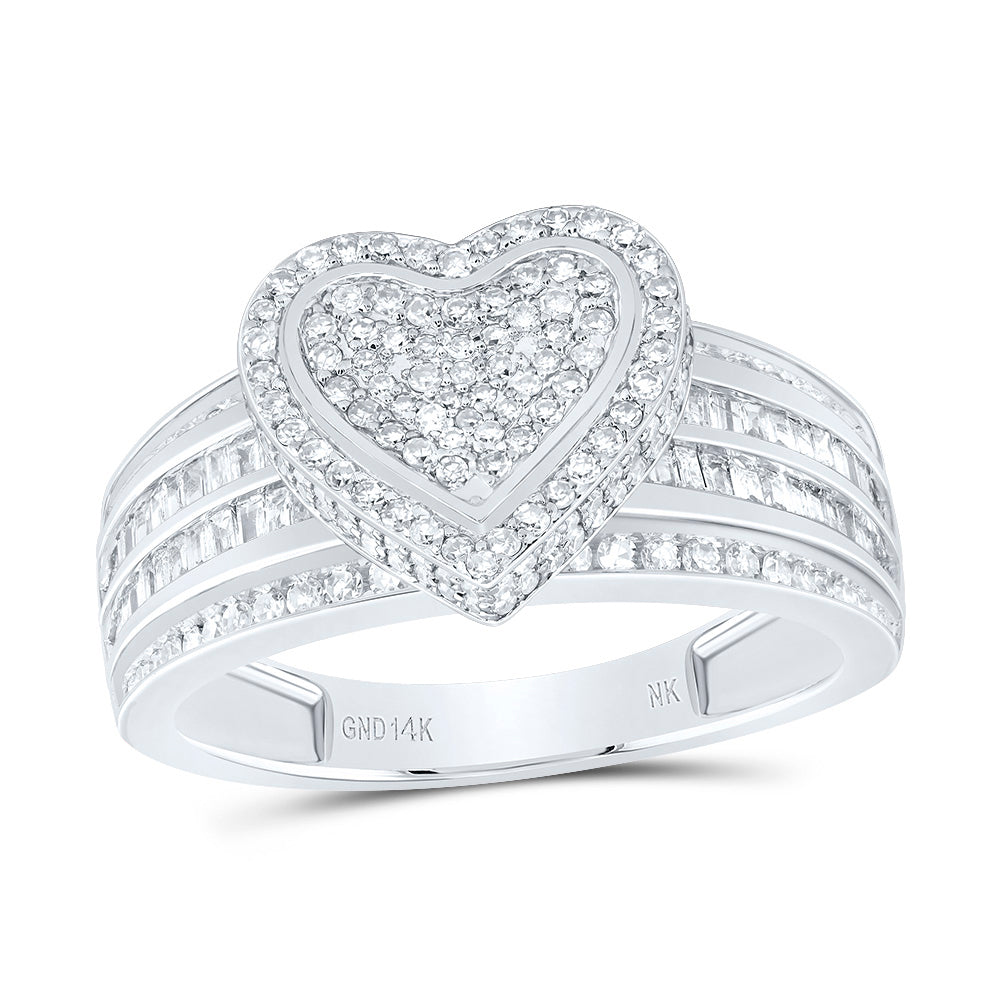 5/8Ctw-Nat Dia Nk Fashion Heart Ring (4.37 grams)