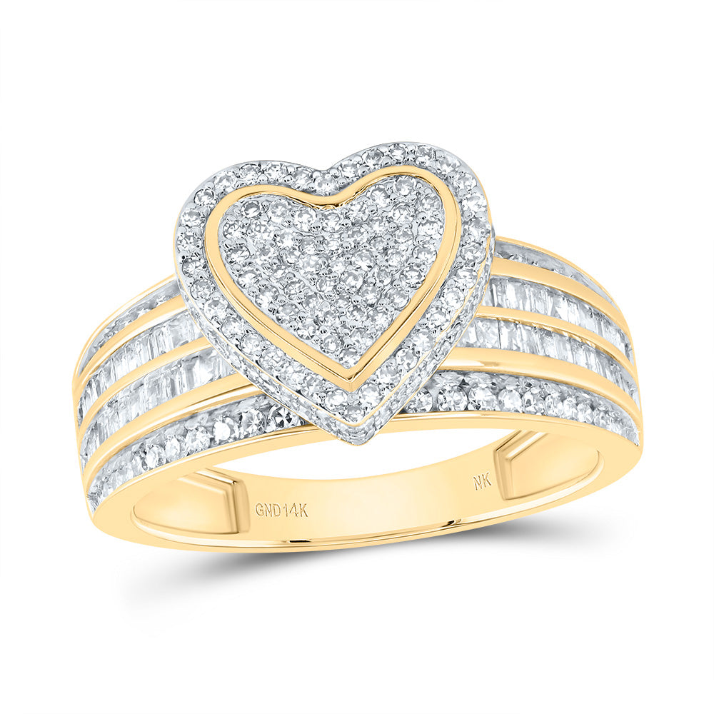 7/8Ctw- Nat Diamond Fashion Heart Ring (4.71 grams)