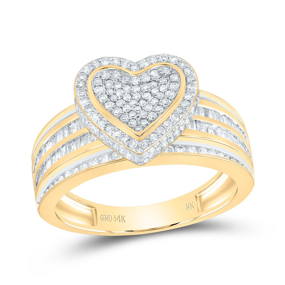 1 1/3Ctw-Nat Diamond Fashion Heart Ring (6.82 grams)