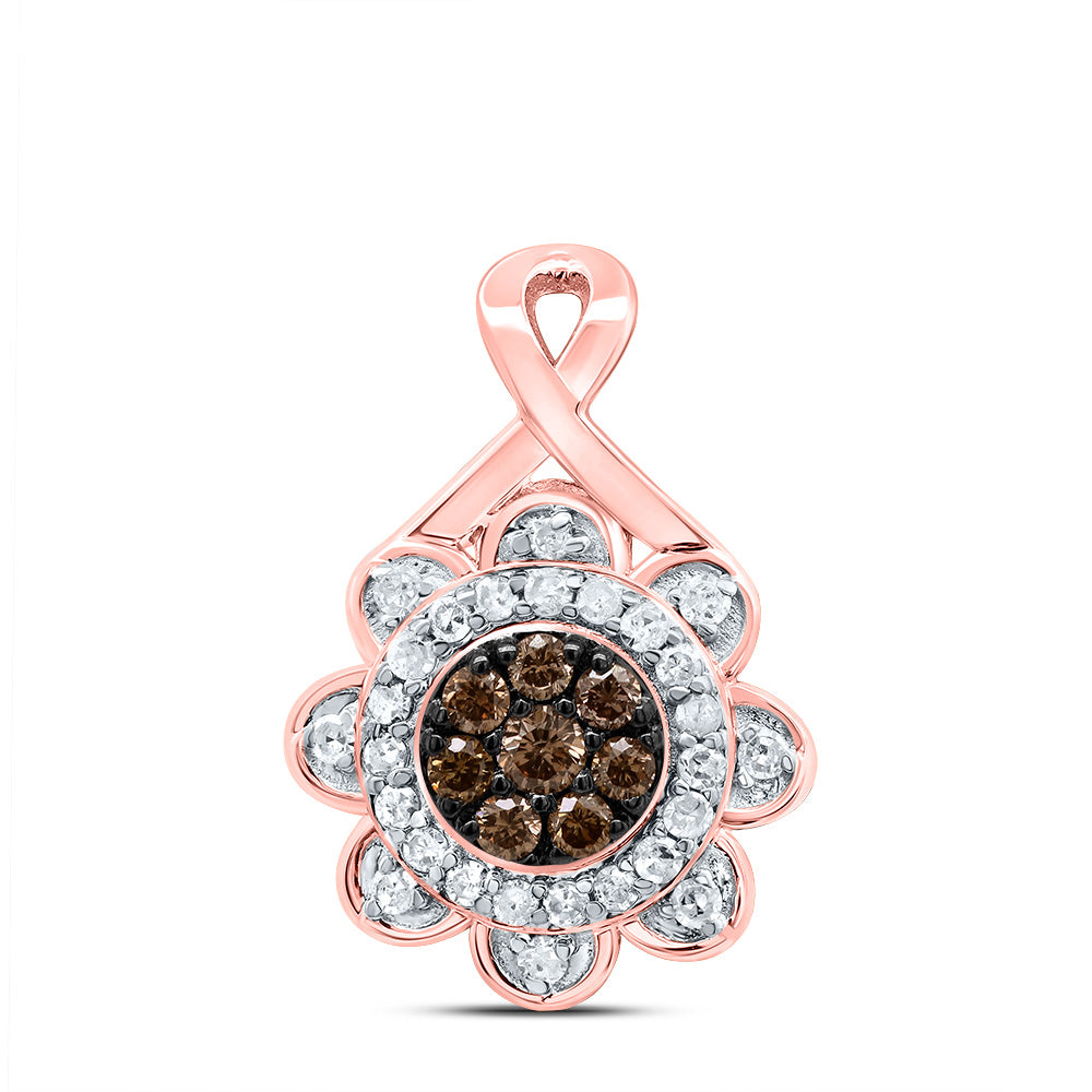 1/5Ctw-Dia P1 Gift Cognac Natural Flower Pendant (0.8086 grams)