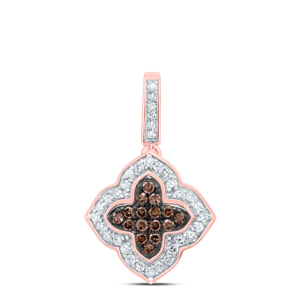 1/4Ctw-Dia P1 Gift Cognac Natural Clover Pendant (1.03 grams)
