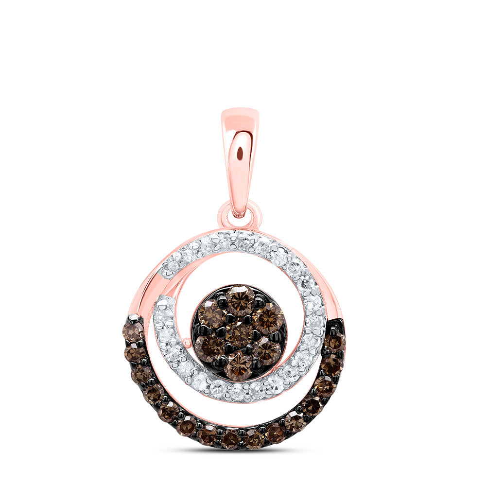 1/3Ctw-Dia P1 Gift Cognac Natural Round Pendant (0.98 grams)