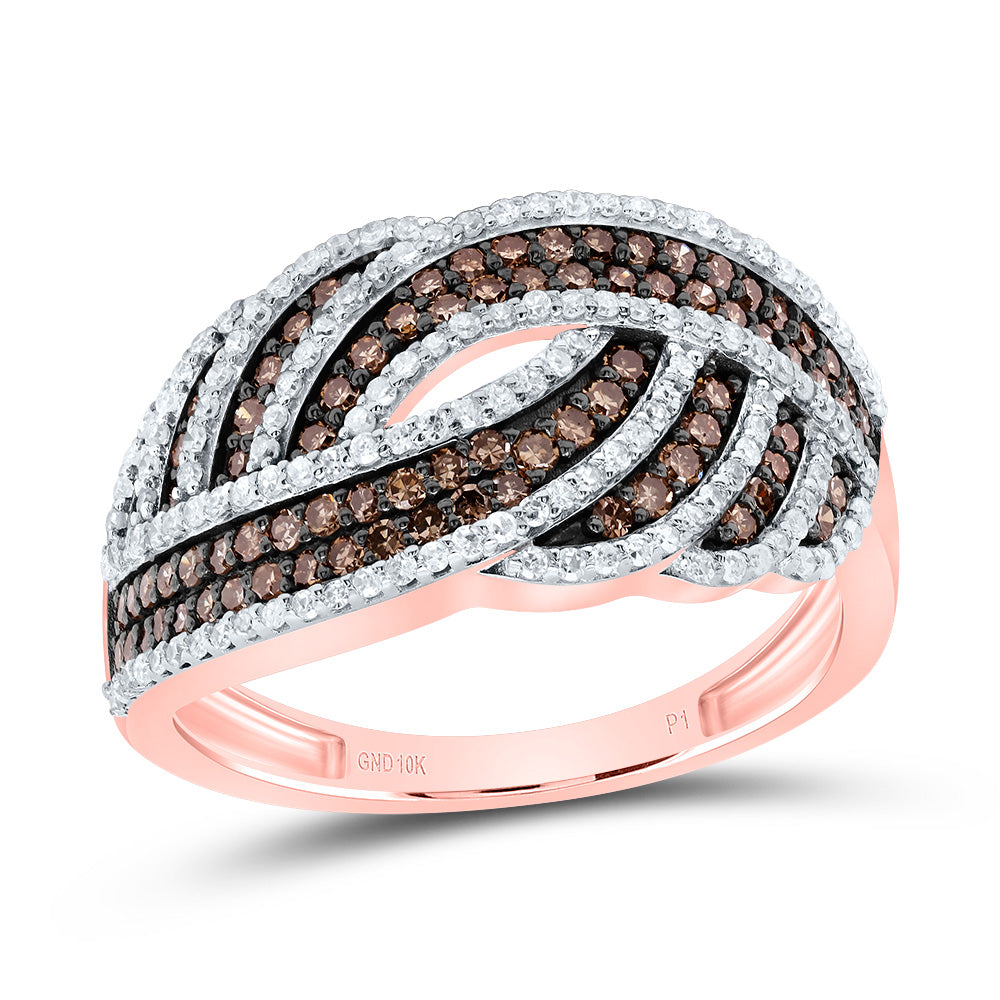 3/4Ctw-Nat Dia P1 Gift Cognac Natural  Ladies Ring (3.59 grams)