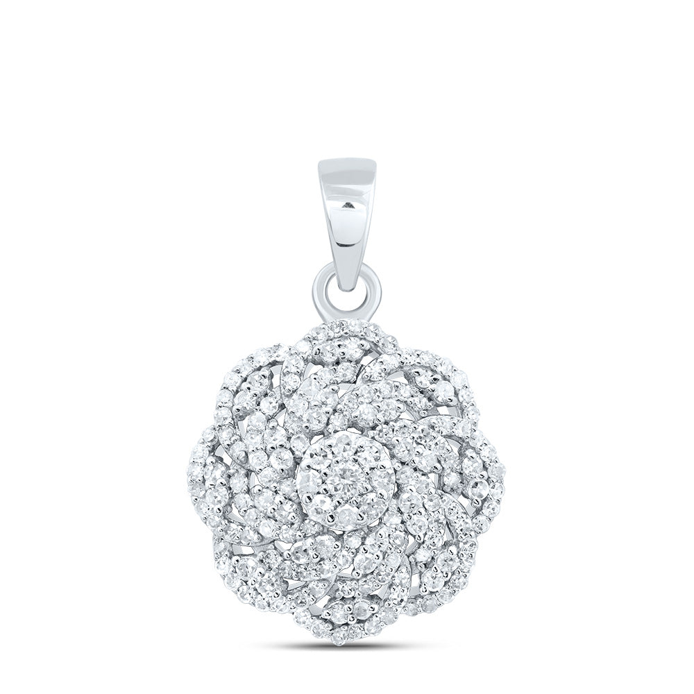 1/2Ctw-Nat Dia P1 Gift Flower Pendant (1.602667 grams)