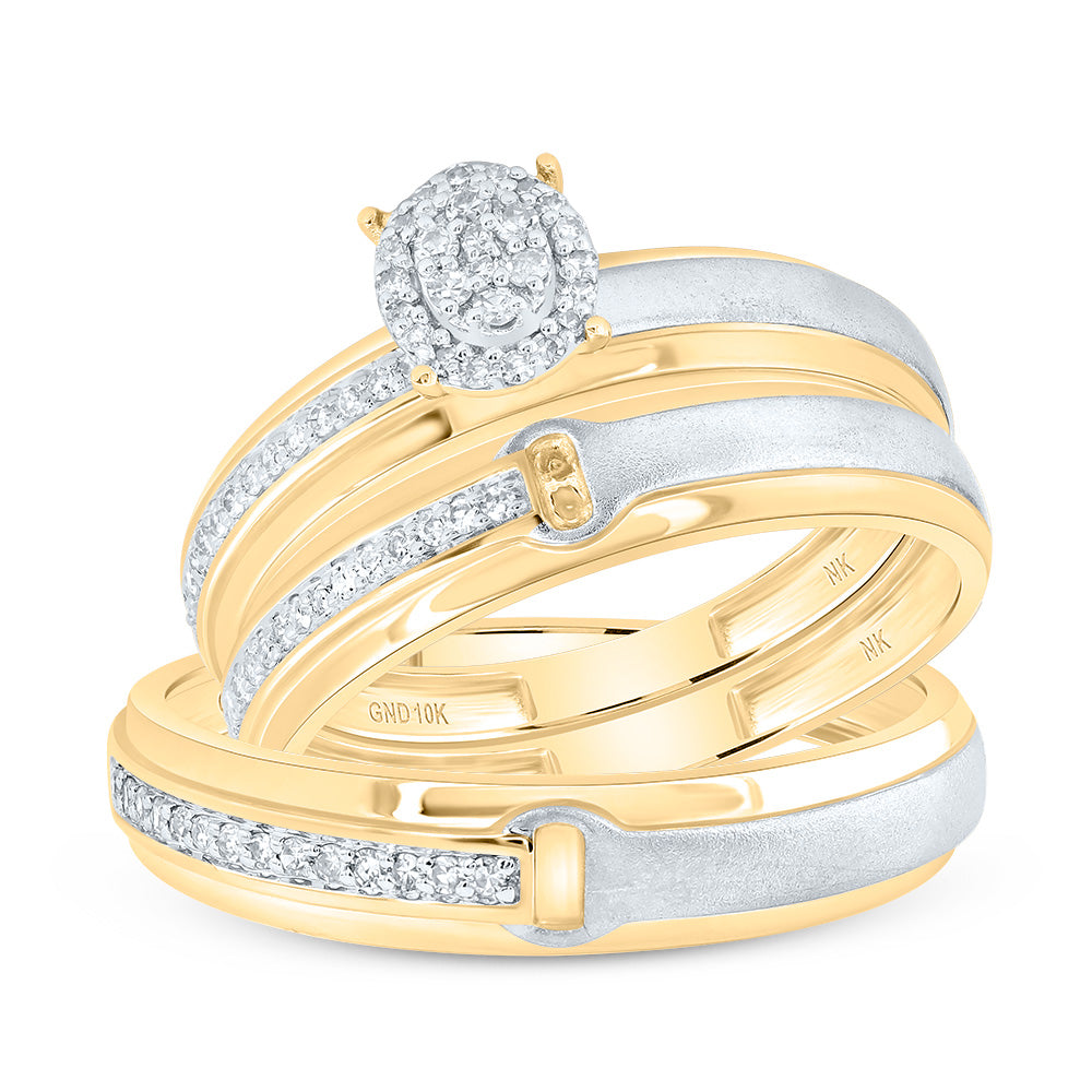 1/4Ctw-Dia Nk Oval Trio Set (3.78 grams)