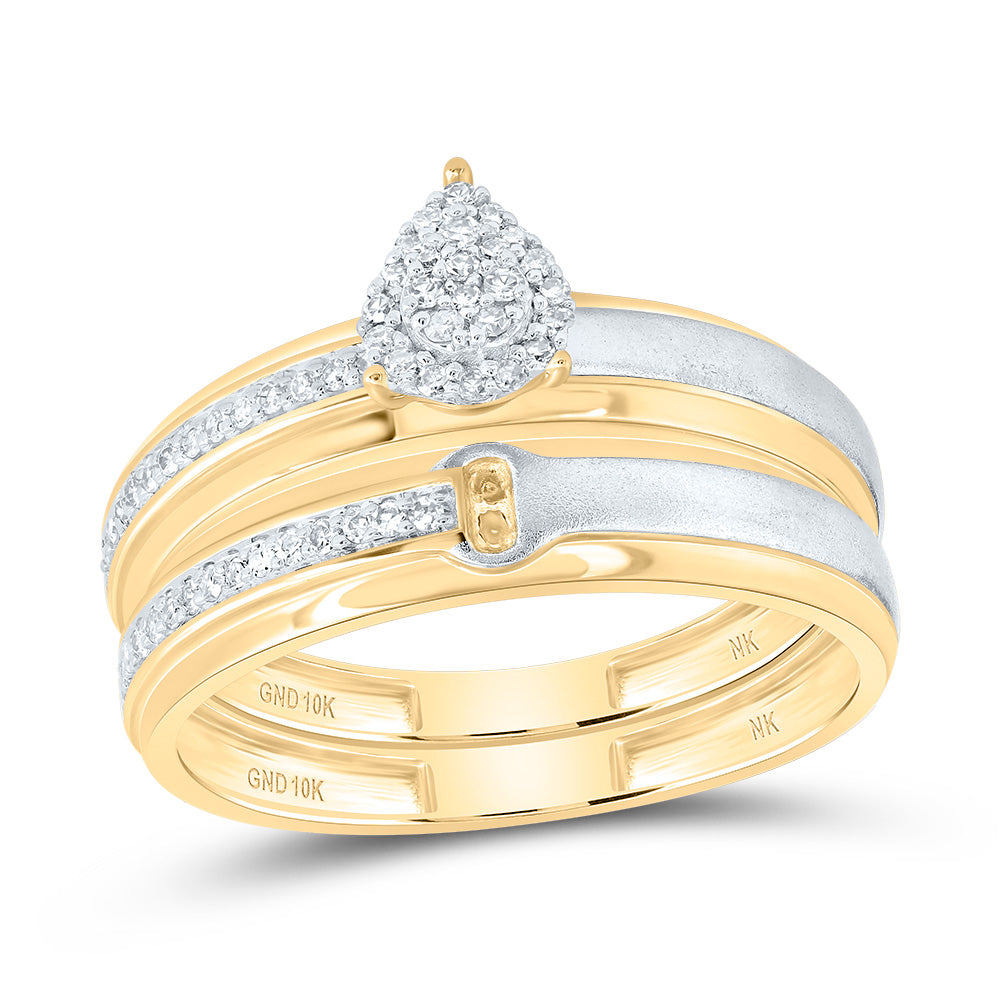 1/4Ctw-Dia Nk Pear Trio Set (3.78 grams)