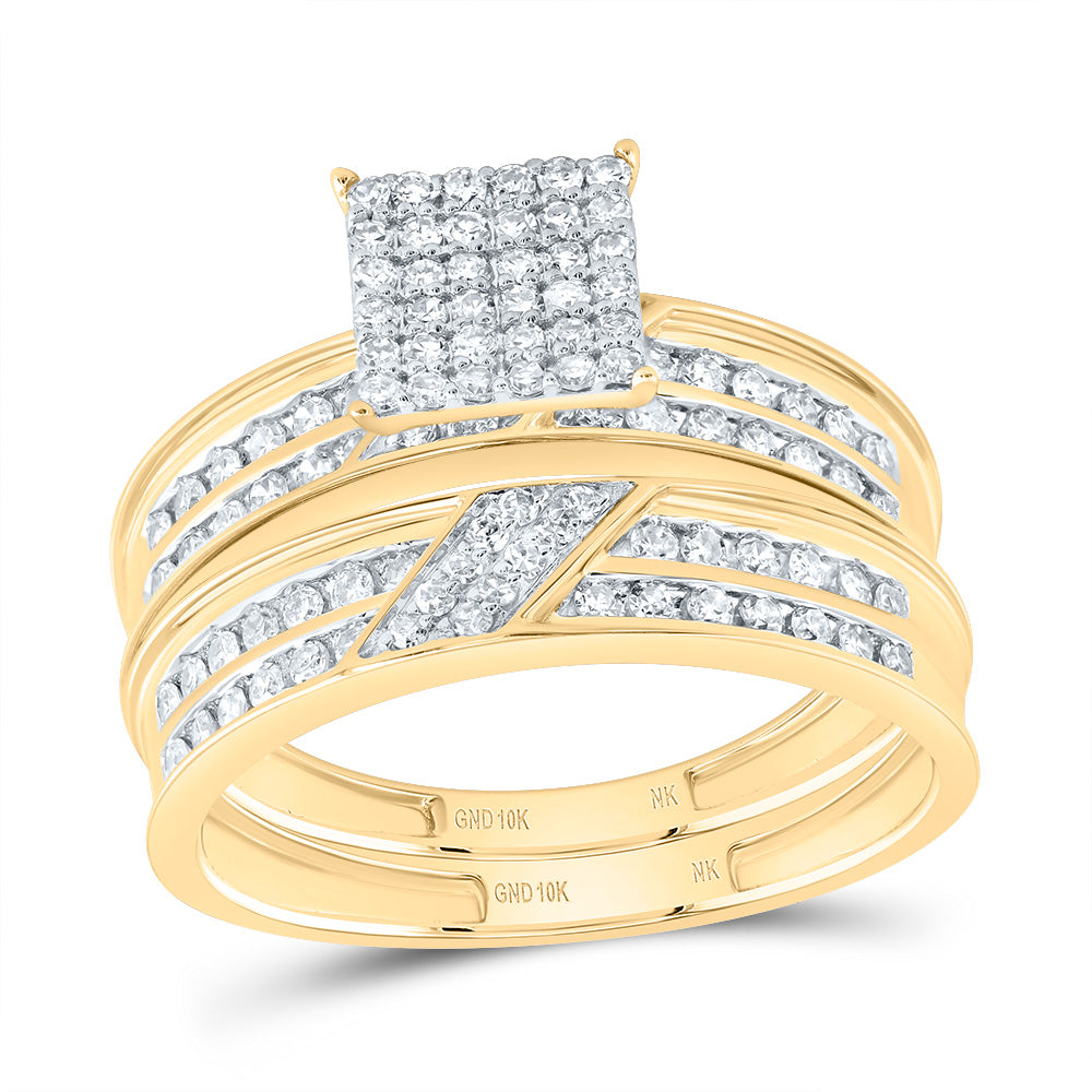 7/8Ctw-Dia Nk Square Trio Set (4.84 grams)