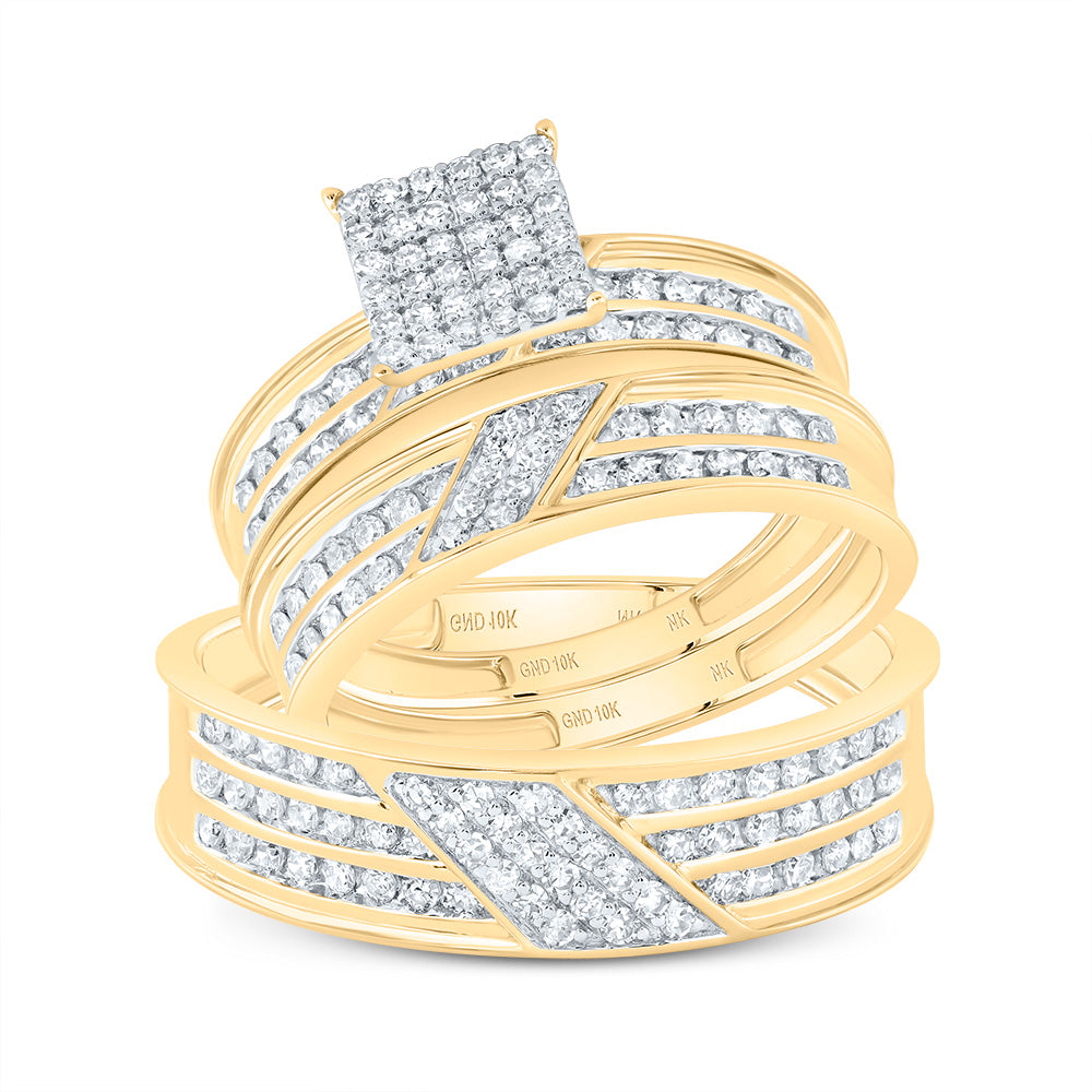 7/8Ctw-Dia Nk Square Trio Set (4.84 grams)