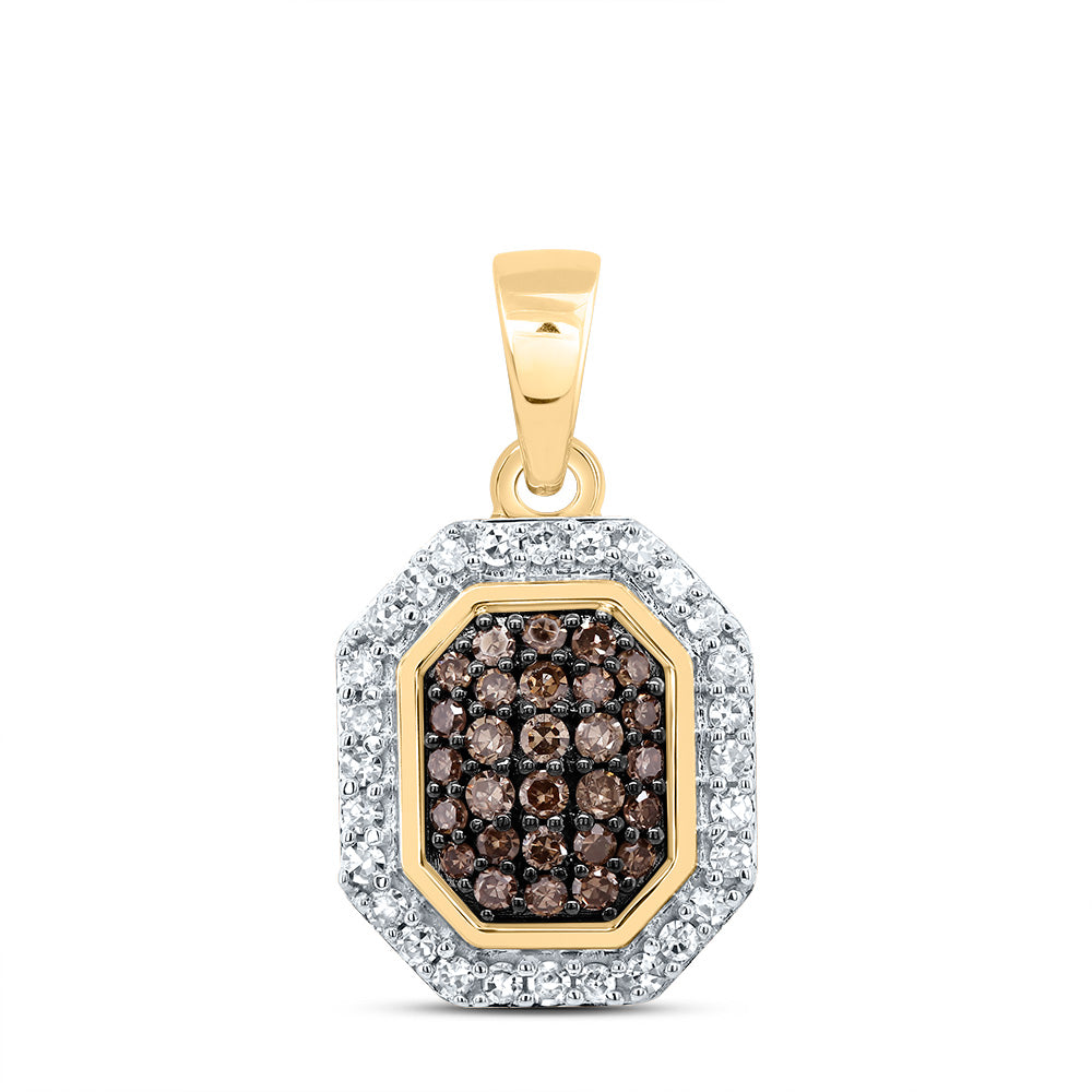 1/4Ctw-Dia Nk Octagon Cognac Natural Pendant (1.48 grams)