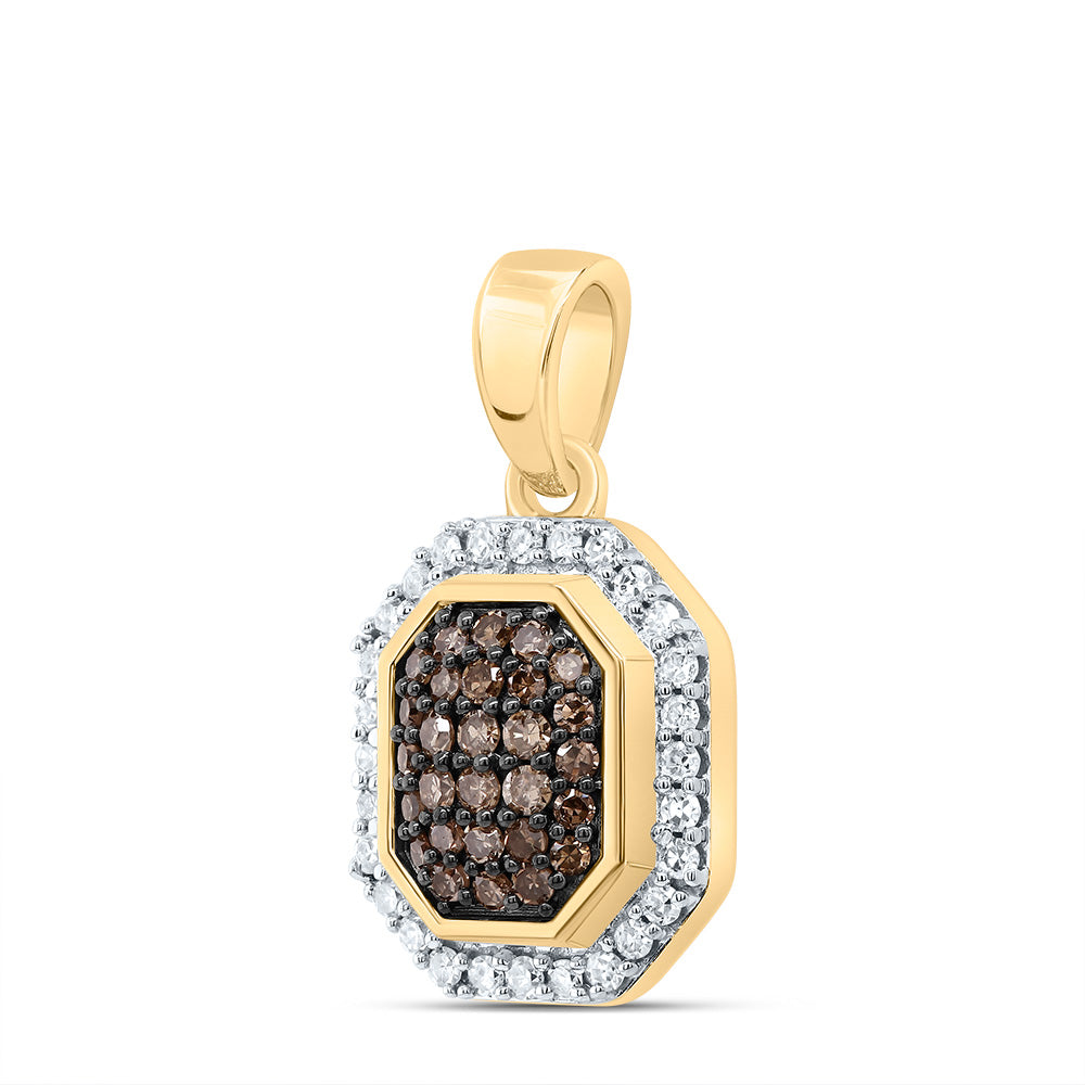 1/4Ctw-Dia Nk Octagon Cognac Natural Pendant (1.48 grams)